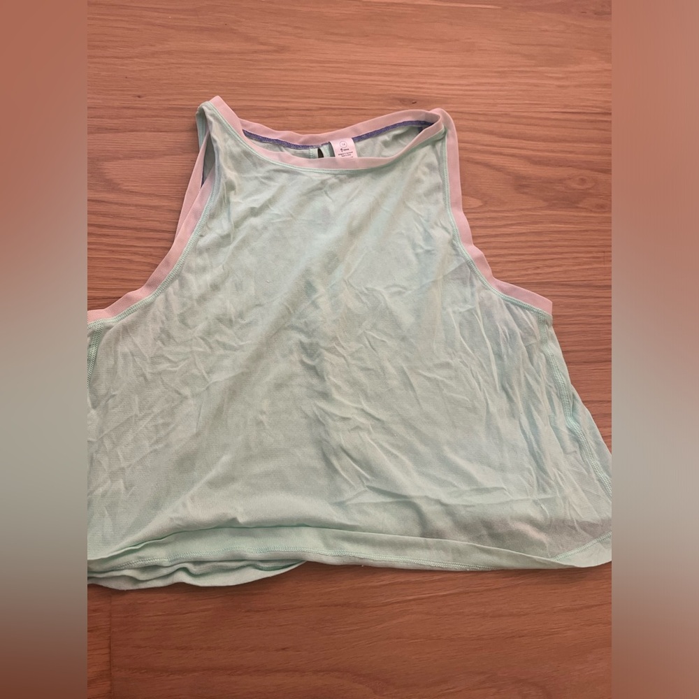 Size 14 teal Ivivva cropped workout top